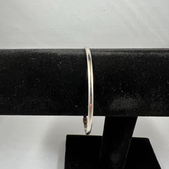 Gods Heart Bangle Bracelet With Dual-Tone Silver & Gold Heart Design Lightweight - Picture 2 of 3